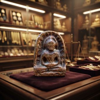 รูปจากผู้ขายบน Lazada: พระกำแพงซุ้มกอ กรุวัดหนองพิกุล พระซุ้มกอพิมพ์ใหญ่ข้างกนก ส่งพระตรงตามรูป D749 ตั้งราคา ฿155