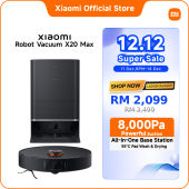 Xiaomi Robot Vacuum X20 Max | Extendable mop arm Precise edge cleaning auto mop pad washing Automatic dust collection