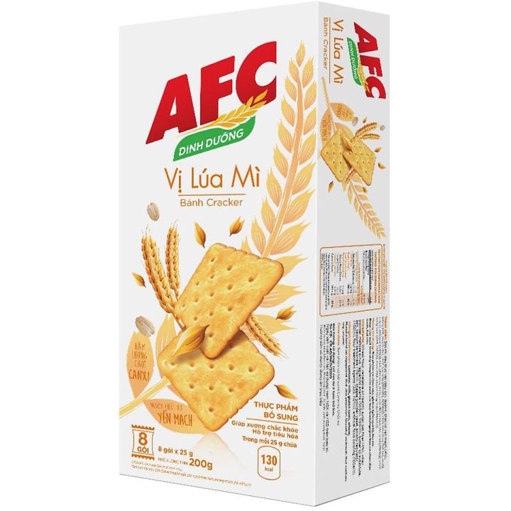 Bánh Cracker AFC Dinh Dưỡng Vị Lúa Mì (Hộp 172g)