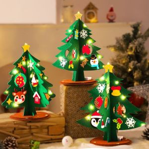 BRISA ทำด้วยมือ ตกแต่งต้นคริสต์มาสที่ส่องสว่าง ตกแต่ง ผ้าไม่ถักทอ ของตกแต่งต้นคริสต์มาส งานฝีมือคริสต์มาส แพ็คเกจวัสดุ DIY ของตกแต่งคริสต์มาส สำหรับการตกแต่งบ้าน