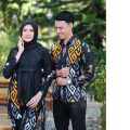 [ BISA COD ] KRISNA Batik Couple Hitam songket klasik Set kebaya Wisuda Kondangan Lamaran elegan dan mewah Baju seragam sarimbit Terbaru. 