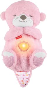 Fisher-Price Baby Toy Soothe ‘n Snuggle Otter Plush Pink Portable Sound Machine with Breathing Motion & Lights for Newborns Ages 0+ Months