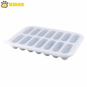【N2HAO】 Sausage Maker Mould 14 Grids Silicone DIY Ham Hot Dog Making Moulds With Lid Kitchen Household Sausages Cake Baking Tools Molds