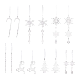 Clear Christmas Icicles Snowflake Ball Ornament Durable Acrylic Materials For Holiday Tree Decoration