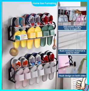 Shoe Organizer Wall Mounted Shoe Rack Slipper Rack Shoe Shelf Shoe Hanging Rack Door Back Shoe Hanger Foldable 3 in 1 Bathroom Rack