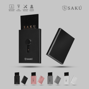 Saku - Dompet Kartu Nama Kertas Kotak Tempat Kartu Nama Aluminium Business Card Holder