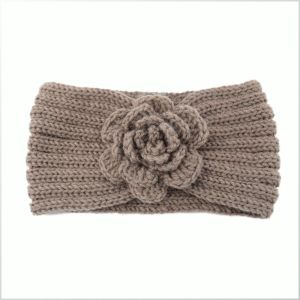 Handmade camellia headband warm ear protector knitted wool headband covers gray hair braided hair accessory headband