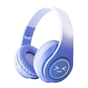 Pink Purple Blue Green Earphones Head-mounted Gradient Color Bluetooth Headset Heavy Bass Colorful Luminous Wireless Over-ear Headphones for Adult Sports Running Exercise