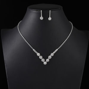 Set trang sức cô dâu - Vòng cổ & Bông tai đá rhinestone - Phụ kiện sang trọng cho dạ tiệc và đám cưới