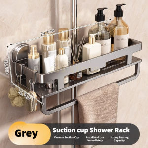 🌟SG STOCK🌟Punching-free toilet soap bathroom soap storage shower rod shower rack tray