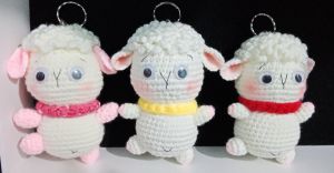 Móc khoá Cừu bằng len handmade