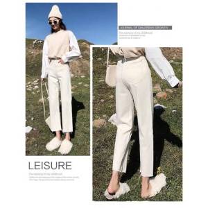 FF.fashion ---พร้อมส่ง--ยีนส์ขายาวเอวสูงดีไซน์สวยๆ สไตล์เกาหลีสินค้าห้ามพลาด #8013