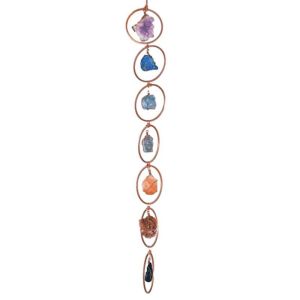 CEMOMEF Funny Particular For Yoga Meditation Home Decorations Continuous Blessin Excellent Quality Chakra Gemstones Gem Pendant Crystal Hanging Ornament Gem Wind Chime