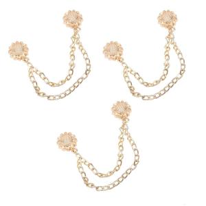 3 Pcs Metal Magnetic Buttons Flowers Magnetic Clips Magnetic Buckles with Chain Pants Clips