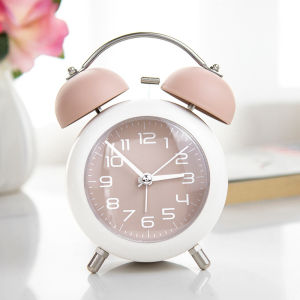 Strong Wake-up Alarm Clock Simple Student Children Mechanical Metal Bell Alarm Clock Mute Night Light Bedroom Desktop Clock