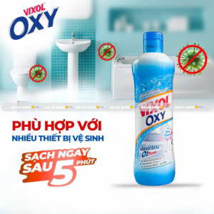 Nước Tẩy Bồn CầuNhà Tắm Vixol Oxy 700Ml - Thái LanDiệt KhuẩnAn ToànTrắng SángBảo Vệ Lớp Men Sứ