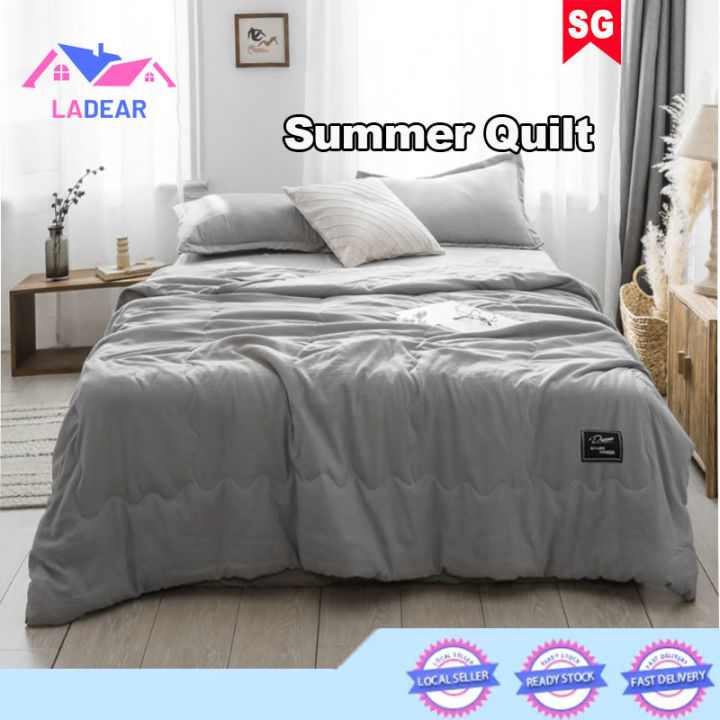 {SG} Summer Quilt Soft Cozy Aircon Quilt Comforter for All Season Blanket Single Double Queen