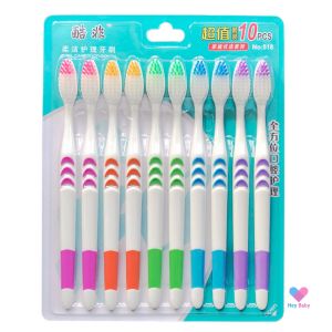 BU แปรงสีฟัน แพ็ค 4 ชิ้น แพ็ค 10 ชิ้น คุ้มค่า ประหยัด หลากสี ขนแปรงนุ่ม ขนแปรงปลายเรียว ของใช้ในบ้าน ของใช้ส่วนตัว AS041