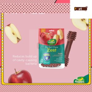 Happi Skippi Zest Petite 2.5inch Dental Chew 150g Dog Treat Oral Care Fresh Breath Natural Hard Apple Mint Milk
