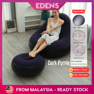 EDENS Inflatable Flocking Air Single Chair With Footrest Lazy Sofa Foldable Indoor And Outdoor Sofa Malas Pam Udara Sofa Beanbg Kembung - Fulfilled by EDENS