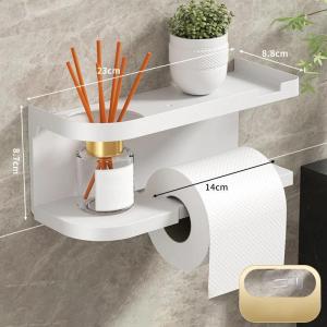 MLADEN Self Adhesive Toilet Roll Paper Holder Space Saving Wall Mounted Tissue Storage Rack Tissue Rack Kitchen