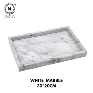 Homlly Carrara 100% Real Marble Display Plate Tray (30*20cm)