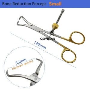 QSWTITAN 1PC Orthopedic Pointed Bone Reduction Forceps Bone Forceps gold handle Orthopedic Instruments Veterinary