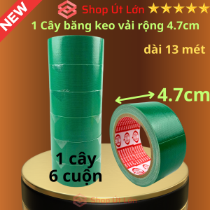 Băng keo vải màu xanh lá rộng 4.7cm dài 13 mét lõi giấy 3mm - 1 cây có 6 cuộn