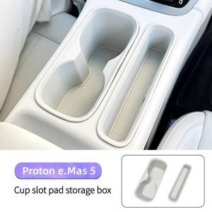 BHQ Proton E Mas 5 Cup Holder Mat Set Silicone Non Slip Console Tray Alas Getah Anti Gelincir Accessory