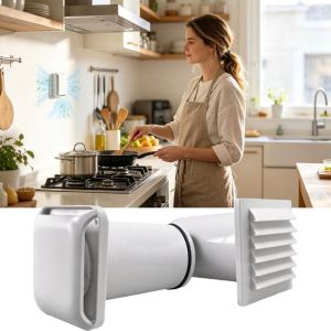 MIIQNUS Tấm che mưa Bộ dụng cụ thông gió gắn tường Chiều Dài Có Thể Điều Chỉnh Bộ lọc không khí Bộ dụng cụ thông gió Ống dẫn khí Cài đặt dễ dàng Bộ ống xả và ống hút Sử dụng trong nhà bếp