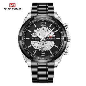 Lexier Jam Tangan Kasual Bisnis Import Vavavoom Asli Tahan Air Dial Besar Tachymeter Watch Stainless Steel New Model Terbaru Kalender Aktif Luminous Bercahaya Quartz Analog Pria Bergaya Keren Kekinian Aksesoris Arloji Mens Watches -JVV-01