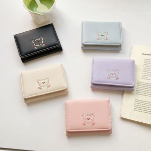 KEURGFKI Portable Cute Tri-Fold Purses Kawaii Multiple Card Slot Coin Purse Storage Bag Money Bag Women Card Holder Girls