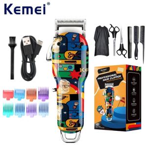 Kemei Original Graffiti Electric Hair Clipper Mens Rechargeable Beard Professional Hair Clipper Lithium Electric Hair Clipper KM-MAX2092