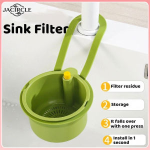 JACIRCLE Hanging Sink Strainer Basket Food Waste Drain Basket with Openable Bottom for Kitchen Bathroom
