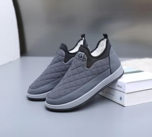 Mens Winter Warm Slip On Walking Shoes 2026 Fleece Lined Waterproof Synthetic Leather Non Slip Soft Sole Daily Casual Footwear2026