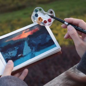 Creative Mini Pigment Palette Acrylic Hand Account Watercolor Book Clip Colorable Binder Paint Box Travel Painting Supplies