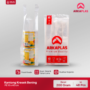 ARKAPLAS Plastik Kantong kresek PE bening 10x40