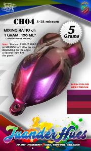 5 grams High Grade Chameleon CH04  Pigment Purplish Red Pink Color Changing Powder Special Effect for Paint Binder Clear Coat Powdercoat Multicolor Juanderhues