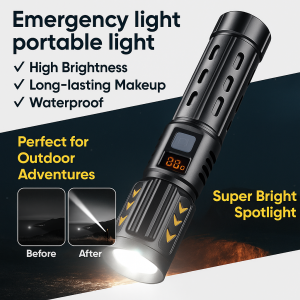 Telescopic Zoom Strong Light Incandescent Flashlight for All Seasons  Outdoor Enthusiasts  Adults  Cycling  Hiking  Mountaineering  Fluorescent Display  Wide Angle  Distance Switch