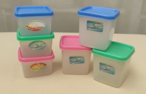 Plastic 6pcs/set TINY SQUARE Food Keeper Container Storage Sealer Baby Kids Pets Snacks Baon Lunch #411 #412