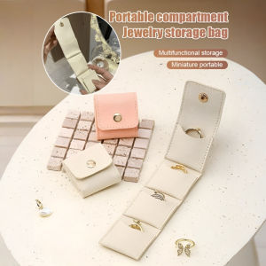 Portable Jewelry Storage Box Travel Small Jewelry Bag Bracelet Earrings Necklace Compartment Storage Box便携分格首饰收纳包