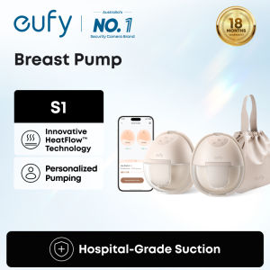 eufy Heated Wearable Breast Pump S1 Hands-Free Breast Pump with Industry-Leading HeatFlow Tech App-Controlled OptiRhythm Hospital-Grade Suction Leakproof Slim and Ultra-Quiet for in-Bra Use T8D02
