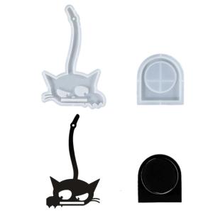 Cats Shaped Wall Hanging Mould for Epoxy Resin Holders Silicone Home Decoration Mould for DIY Enthusiasts