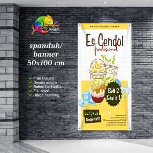 Cetak Spanduk Banner Kuning Minuman Tradisional