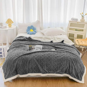 Blanket fleece warm premium quality double-sided durable thick lamb breathable Plaid cool design for winter and rainy days