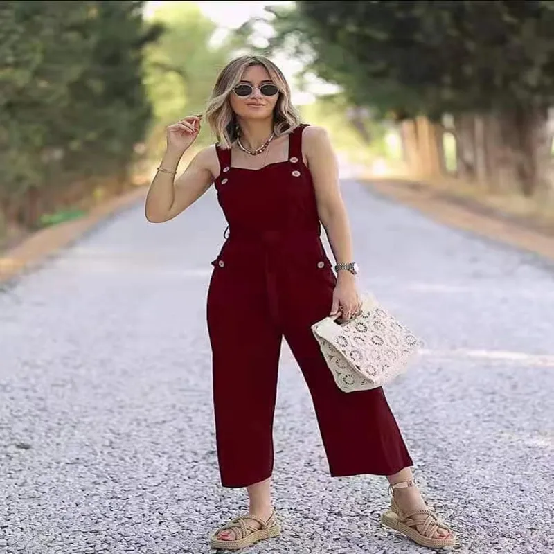 Burgundy White Jumpsuits Formal Womans New Classy Ootd All-over