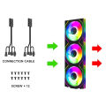 Bộ Kit 3 Quạt Tản Nhiệt Jungle Leopard V2 Interstellar Led ARGB (Ghép Nối Không Dây) - Kèm 2 Dây Kết Nối. 
