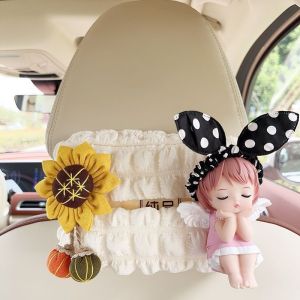 Car Tissue Holder Cute Annie Creative Cartoon Armrest Console Organizer Hanging Car Accessories For Women