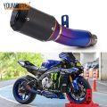 ไทเทเนียมอัลลอยด์สำหรับรถจักรยานยนต์ยามาฮ่า R6 YZF-R6 2017-2021ท่อไอเสียท่อไอเสียคาร์บอนไฟเบอร์การแข่งขันความเร็วท่อไอเสียเชื่อมท่อคอแบบเลื่อน YZF-R6. 
