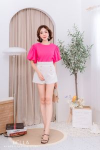 BELLA B09 เสื้อเบลาส์ ลินิน(Mอก36-40”) เสื้อทำงานหญิง เสื้อทำบุญ เสื้อทำงานผญ แฟชั่นผู้หญิง2022